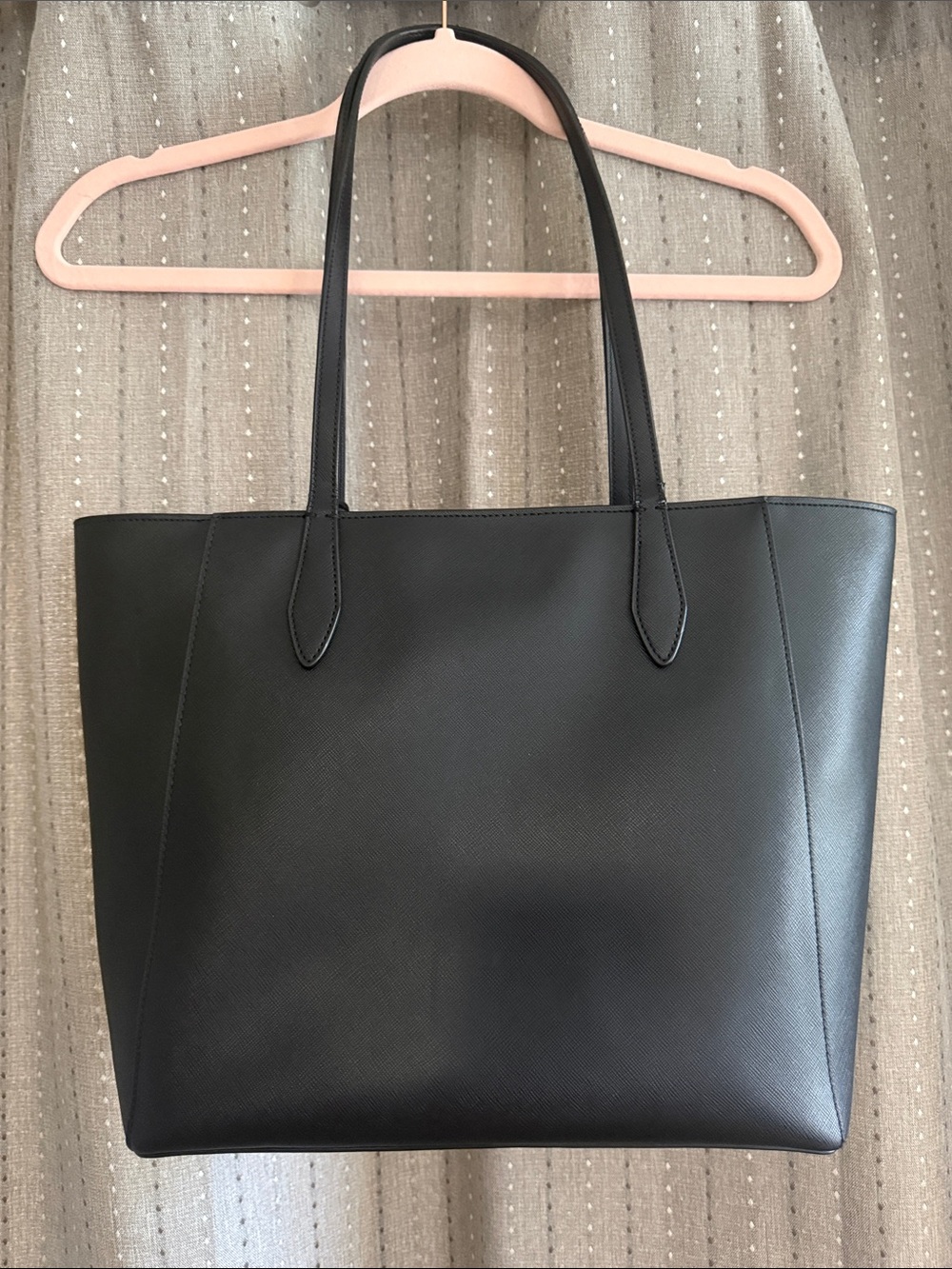 kate spade Black Leather Tote with White Daisy Charm - Picture 3 of 16